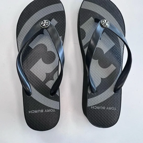 Tory Burch Black Flip Flops - Picture 1 of 6